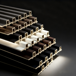 Древесно-полимерный композит (ДПК) – современная водонепроницаемая экологичная стеновая панель с рифленой поверхностью, толщиной 25 см, черная, с тиснением, для ванной комнаты. - Product Image 6