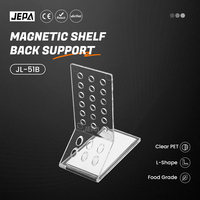 Support magnétique transparent en PET en forme de L pour sacs de snacks, organisateur de produits avec base pour supermarché