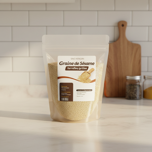Graines de sésame grillées séchées, pressées à froid, biologiques, emballage alimentaire refermable sécurisé, 100% naturel, agriculture, sauces, salades - Product Image 2
