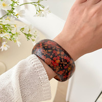 Bracelet jonc large en bois naturel, style ethnique, imprimé léopard, rétro, punk exagéré, personnalisé, bijoux
