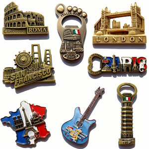 定制徽标金属激光雕刻 3D 木制乡村城市珐琅纪念品开瓶器冰箱贴礼品用 - Product Image 5