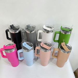 <b>40oz</b> Multiple Colors Vacuum <b>Tumbler</b> Stainless Steel <b>Tumbler</b> <b>with</b> Lid and Straw Double Walled <b>40oz</b> <b>Tumbler</b> <b>with</b> <b>Handle</b> - Product Image 2