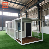 Chine Vente en gros 40 pieds Maison de conteneur pliable préfabriquée en acier et panneau sandwich avec toilettes pour immeuble de bureaux