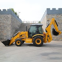 Excavadora de Ruedas 3CX 4WD Estándar, Retroexcavadora Multiusos, Motor Yuchai Euro 5, Capacidad de Cucharón de 1.3 m³, Bomba Dingfeng