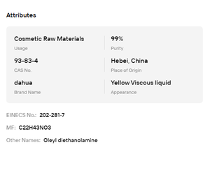 Diethanolamida de Ácido Oleico (ODEA) 99% al por Mayor, Líquido Amarillo Premium, Estabilizador de Espuma para Materia Prima de Detergentes - Product Image 6