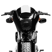 Carénage de phare avant noir brillant pour moto, durable avec pare-brise transparent, compatible avec Harley Dyna FXDL Sportster 1988-2012