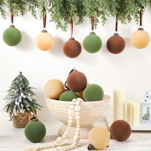 Nueva BOLA DE Navidad de terciopelo de 8cm adornos flocados en caja decoraciones para árboles de Navidad decoración de Navidad - Product Image 4