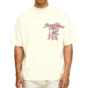 T-Shirt Vintage Streetwear Estive <span class=keywords><strong>con</strong></span> <span class=keywords><strong>Nome</strong></span> del Marchio Personalizzato, Serigrafia <span class=keywords><strong>con</strong></span> Logo, <span class=keywords><strong>Magliette</strong></span> in Cotone Oversize per Uomo - Product Image 1