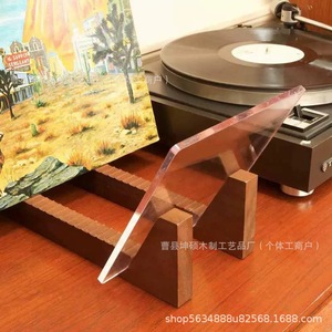 Wooden Cd Rack Natural Color Desktop Storage Display <b>Stand</b> For Music Lovers Vinyl <b>Record</b> Holder Single Layer - Product Image 4