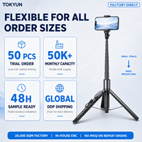 TOKYUN Trépied Magnétique pour Perche à Selfie 2-en-1 en Alliage d'Aluminium Pliable avec Télécommande, Extensible jusqu'à 170 cm, Capacité de Charge 2-5 kg, Personnalisation OEM