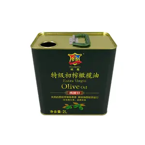 3 Litre Custom Logo Printing Olive Oil Square can empty metal canned olive oil brow tin box aluminum tin box large metal tins