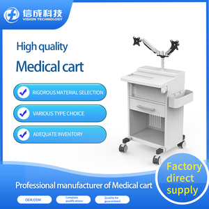 Kosteneffectieve Medische <span class=keywords><strong>Trolley</strong></span> Van Industriële Aluminiumlegering Met 4 Stille Zwenkwielen Voor Het Werkstation Van De Ziekenhuisarts - Product Image 2