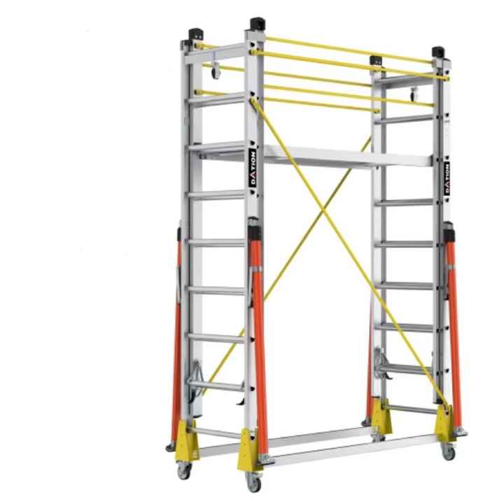 Dation Aluminum Alloy Rolling Platform Step Movable Warehouse Ladders ...