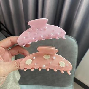Di nuovo moda simpatici fermagli per capelli con stella di perle per donne e ragazze accessori per capelli con conchiglia di acetato francese - Product Image 5