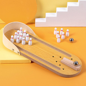 Vente en gros d'usine, jouets <span class=keywords><strong>de</strong></span> <span class=keywords><strong>bowling</strong></span> en bois éducatifs pour enfants, jeu <span class=keywords><strong>de</strong></span> table interactif parent-enfant, 4-6 ans, EN71 - Product Image 2