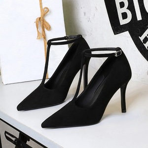 Scarpe da <span class=keywords><strong>Donna</strong></span> Sexy e Alla Moda in Morbida Pelle PU, Nuovi Tacchi Alti Sottili Primaverili per Cerimonie, Matrimoni e Feste, Stiletto <span class=keywords><strong>Nero</strong></span> in Taglie Grandi - Product Image 4