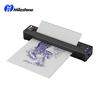 Imprimante à tatouage portable Milestone MHT-P19 Imprimante thermique A4 pour pochoirs de tatouage Documents A4 Bluetooth Rechargeable 58-216mm
