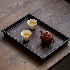 Chinese Bamboo Tea Tray <b>Set</b> <b>Square</b> Shape For Kung Fu Tea Serving Home Use Solid Wood Material - Product Image 2