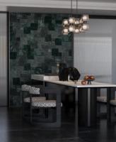 Dalles de marbre modernes à surface ondulée, imperméables et insonorisées, panneaux muraux 475x475 mm pour villa, panneau mural 3D en dalles de marbre