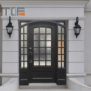 Sang trọng kim loại pháp duy nhất bên ngoài vòm thép biệt thự cổng thiết kế rèn sắt ngoài trời Vườn cửa khung với kính có thể mở ra - Product Image 4