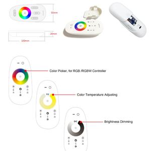 Controlador LED 2.4G con Control Remoto RF, Paquete Blister, 12V Táctil, Doble Color, Mono CCT, RGB, RGBW, Atenuador de Luz de Tira, 144W, 2 Años de Garantía - Product Image 5
