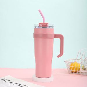 Mug de voyage isotherme Ice Bully Handle Mug 40oz à double paroi avec couvercle et paille, antidérapant, personnalisable avec logo OEM - Product Image 5