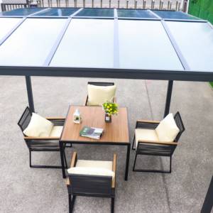 YASN, pérgola híbrida de acero de tamaño personalizado, cubierta de techo de PC para Villa/cafetería, soporte de diseño antioxidante y resistente al viento - Product Image 3