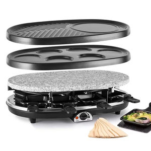 Raclette électrique double Aifa avec plaques antiadhésives, barbecue électrique d'intérieur, grill pour fêtes - Product Image 5