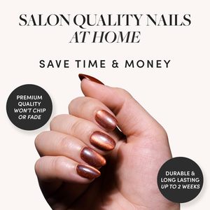 Premi ovali corti per unghie con motivo quadrato 3D con finitura in velluto magnetico Cat-Eye - Product Image 6