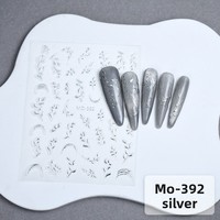 Autocollants pour ongles en forme de feuille dorée, autocollants adhésifs en relief de style chinois avec feuilles dorées et feuilles de jade, décalcomanies de feuilles végétales pour ongles