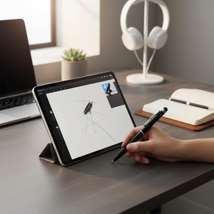 Penna Touch in Alluminio Elegante 2-in-1 Stilo Capacitivo con Magnete e Rilevamento del Palmo, Logo Personalizzabile per iPhone e Altri Dispositivi Mobili, Nera MM.100 - Product Image 3