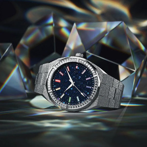 Reloj de pulsera de cuarzo de lujo, movimiento de cuarzo japonés, <span class=keywords><strong>cielo</strong></span> estrellado, polvo de estrellas, acero inoxidable, bisel de cristal azul, resistente al agua - Product Image 3