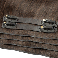 Nouvelle Arrivée Extensions de Cheveux Humains Remy Brésiliens 100% Vierges de Luxe, Simple/Double Trame, Clips Invisibles Sans Couture, Couleur Claire