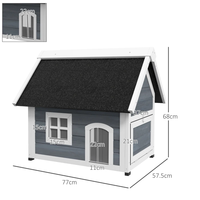 Maison pour chat en bois imperméable pour l'extérieur, abri pour petits animaux résistant aux intempéries avec toit en asphalte pour chats d'extérieur