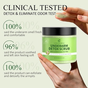 Exfoliante Corporal de Té Verde Menta y Árbol de Té, Aclarante para Axilas, Desintoxicante, 100% Vegano, Libre de Crueldad Animal, para Venta al por Menor - Product Image 3