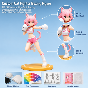 Figurine de collection en vinyle personnalisée <span class=keywords><strong>Neko</strong></span> <span class=keywords><strong>Anime</strong></span> Sports Fighter Girl PVC Action Boxing Cute Doll ODM pour enfants, collection, exposition, cadeau - Product Image 2