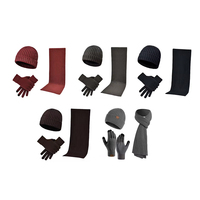 Ensemble de chapeau, écharpe et gants de mode en gros, faits à la main, couleurs variées, chauds, coupe-vent, promotionnels, hiver, unisexe, logo personnalisé