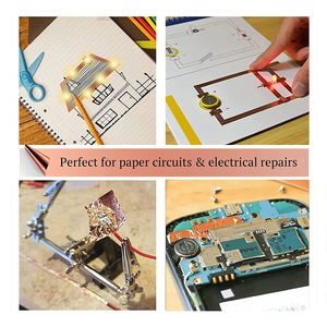Cinta <span class=keywords><strong>de</strong></span> Cobre, Cinta <span class=keywords><strong>de</strong></span> Cobre <span class=keywords><strong>de</strong></span> Doble Cara Conductiva con Adhesivo para Blindaje EMI, Circuitos <span class=keywords><strong>de</strong></span> Papel, Reparaciones Eléctricas, Conexión a Tierra - Product Image 5