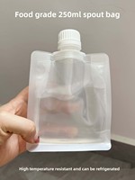 Pochette souple alimentaire mate transparente durable avec bec verseur, sac à jus anti-fuite avec bouchon à vis pour emballage de liquides, lait et condiments