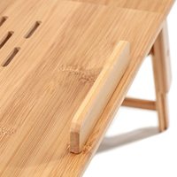 Bureau d'ordinateur portable pliable en bambou de qualité supérieure avec différents angles de vision avec pieds pliants pour tables de lit pour ordinateur portable