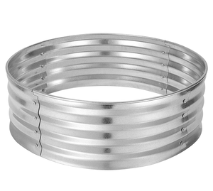 Anneau de feu rond en acier galvanisé au charbon de bois de 36 pouces Silver Brasier Outdoor - Product Image 1
