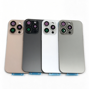 Cache arrière en verre avec plaque en fer et anneau métallique magnétique pour iPhone 16 Pro 16 Pro Max, boîtier arrière avec lentille d'appareil photo - Product Image 2