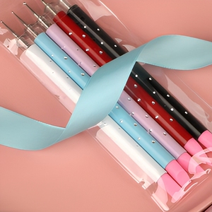 Lot de 5 pinceaux à ongles en silicone creux, double extrémité, pour motifs pétales de fleurs et pois ronds, outils de nail art - Product Image 6