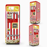 Máquina expendedora automática de palomitas de maíz con pantalla táctil de 10.1 pulgadas para uso comercial, 2 sabores, máquina automática de palomitas de maíz para cine.