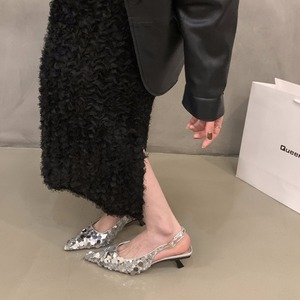 Nouvelles Chaussures à Talons Hauts Argentées Style Féerique à Bout Pointu pour Printemps et Été - Product Image 2