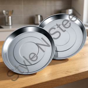 Luxury Creative Classic Eco-Friendly Dried Fruit Candy Plate Server Ware <b>Snack</b> <b>Tray</b> Stainless Steel Round Shape Serving Plate - Product Image 2