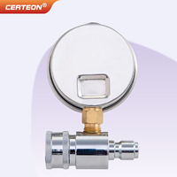 Industrial Pressure Gauge 6000 PSI Stainless Steel High Pressure Analog Gauge Dual Scale Psi Bar Quick Connect Hydraulic Tester