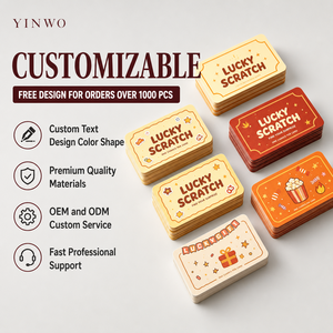 Carte à gratter personnalisée porte-bonheur avec logo sur mesure, découpée sur mesure, forme spéciale, ticket de jeu à gratter, récompense à gratter de forme irrégulière personnalisée - Product Image 2
