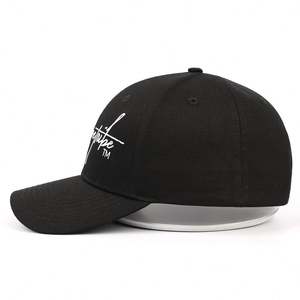 Casquette de baseball OEM personnalisée 6 panneaux de haute qualité unisexe plaine broderie logo noir papa vente en gros en coton structuré casquettes - Product Image 3