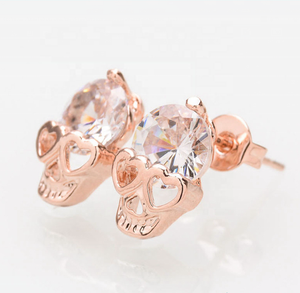 Ingrosso oro rosa placcato in 925 reale in <span class=keywords><strong>argento</strong></span> sterling cristallo gioielli <span class=keywords><strong>orecchini</strong></span> con zircone per ragazze - Product Image 4